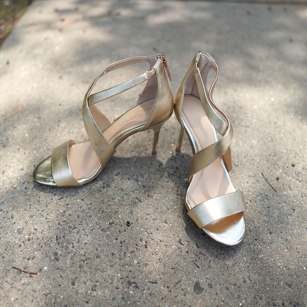 Imagine Vince Camuto Pascal 2 Gold Metallic Heeled Sandals Women's 5.5
